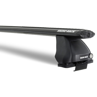Rhino Rack Vortex 2500 Black 2 Bar Roof Rack For Toyota Hilux Gen 7 2Dr Ute Extra Cab 04/05 To 09/15