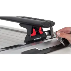 Rhino Rack Vortex Rlt600 Black 2 Bar Roof Rack For Ford Ranger Wildtrak Px/Px2/Px3 4Dr Ute (Roller Shutter Tracks) 06/12 On