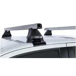 Rhino Rack Heavy Duty 2500 Silver 2 Bar Roof Rack For Toyota Hilux Gen 7 4Dr Ute Dual Cab 04/05 To 09/15