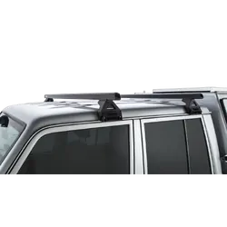 Rhino Rack Heavy Duty Rl110 Black 2 Bar Roof Rack For Toyota Landcruiser 79 Series 4Dr 4Wd Double Cab 03/07 On