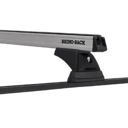 Rhino Rack Heavy Duty Rch Trackmount Silver 2 Bar Roof Rack For Toyota Hilux Gen 8 4Dr Ute Double Cab 10/15 On