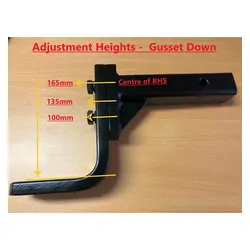 Loadmaster Tow Bar Tongue - 50mm 305.5mm Hole Length 165mm Drop Adjustable 35