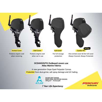 Mercury 4 Stroke 2 Cyl 333Cc 15Hp 20Hp Full Cover (Xl)25In/635mm Leg (2018>)