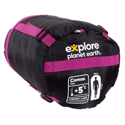 Explore Planet Earth Comas Kids Sleeping Bag Pink +5°
