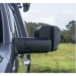 MSA Towing Mirrors to suit Nissan Patrol GU Y61 (1997-2016) - Black, Manual