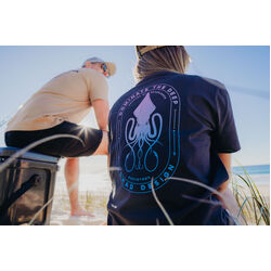 Nomad Design T-Shirt Womens Squidtrex Domination - Charcoal Black - 10