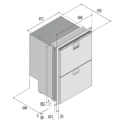 Vitrifrigo Fridge & Freezer 12/24/240v Drw180A 150l (Double Drawer)
