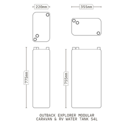 Outback Explorer Caravan & RV Water Tank 54l Pair + Brackets Kit