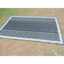Affordable Camping Mats Annex Mat Crisscross Plain Centre Mid Grey/Black 3.0 x 1.8m