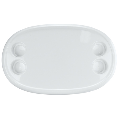 Table Top Oval White With 4 Cup Holders
