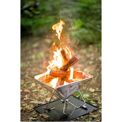 NotLost Flatfold Stainless Steel BBQ Grill Firepit 35cm
