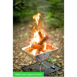 NotLost Flatfold Stainless Steel BBQ Grill Firepit 45cm