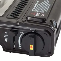 Gasmate Travelmate II Single Butane Stove - Black with Stainless Steel Spill Tray