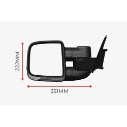 Clearview Towing Mirrors [Compact, Pair, Power-fold, Multi-Signal, Electric, Black] - Mitsubishi Triton 2015 on