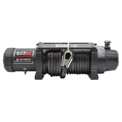 Carbon Offroad V.3 12000lb Winch Black Hook and Recovery Combo Deal