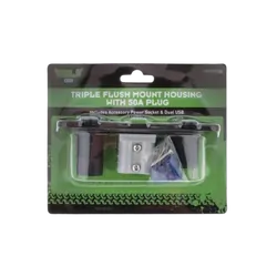 Triple Flush Mount Housing With 50A Plug, Accessory Power Socket & Dual Usb Ports