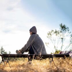 HELINOX Cot Max Convertible Black with Blue Frame