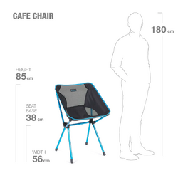 HELINOX Cafe Chair Black with Cyan Blue Frame