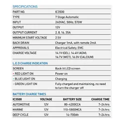 Automatic 12v 35a 7 Stage Battery Charger