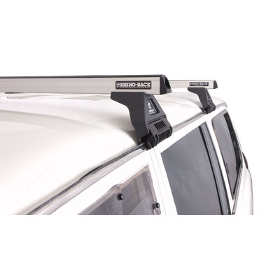 Rhino Rack Heavy Duty Rl110 Silver 2 Bar Roof Rack For Ford Courier 2Dr Ute 02/90 To 02/99