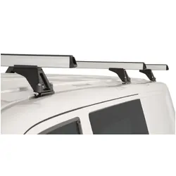 Rhino Rack Heavy Duty Rltf Silver 3 Bar Roof Rack For Volkswagen Transporter T5 2Dr Van Swb (Low Roof) 08/04 To 11/15