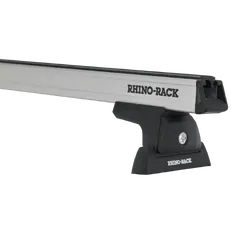 Rhino Rack Heavy Duty Rlt600 Trackmount Silver 2 Bar Roof Rack For Toyota Hilux Gen 8 2Dr Ute Extra Cab 10/15 To 20