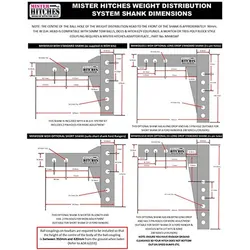 Mister Hitches Weight Distribution Hitch 600lb Round Bar Includes Head & Hitch