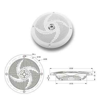 TRA Australia White LED 6.5inch Waterproof 120 Watt Low-Profile Speaker (Pair)