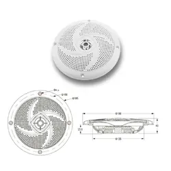 TRA Australia Low-Profile Speaker (Pair) White LED 6.5" Waterproof 120W