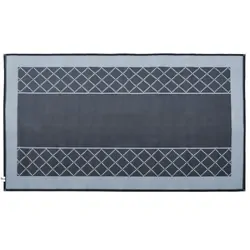 Affordable Camping Mats Annex Mat Crisscross Plain Centre Mid Grey/Black 3.0 x 1.8m