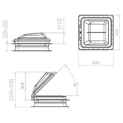 Coast to Coast 14x14 White Wind-Up Roof Vent With 12V Fan & LED