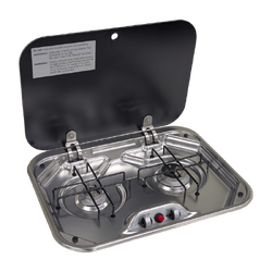 Sphere 2BNR Gas Drop In Stove & Lid With Piezo Ignition - 480 x 370 x 50mm