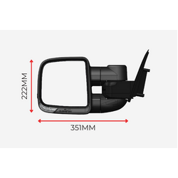 Clearview Towing Mirrors [Compact, Power-Fold, BSM, Indicators - Cat 6, Electric, Black] for Isuzu D-Max 2021 (MY21) - on