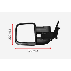 Clearview Towing Mirrors [Compact, Manual, Black] for Mitsubishi Triton ML/MN 2006 (MY06) - 2015 (MY15)