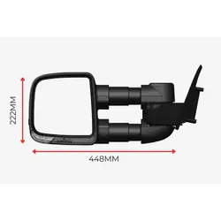 Clearview Towing Mirrors [Compact, Pair, Power-fold, Multi-Signal, Electric, Black] - Mitsubishi Triton 2015 on