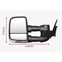 Clearview Towing Mirrors [Next Gen, Pair, Multi-Signal, Electric, Black] For Mazda BT-50 2006 to 2011