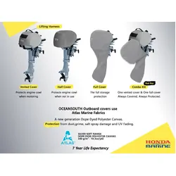 Honda Full Outboard Cover BF4 BF5 BF6 1Cyl (S)15In/381mm Leg (2016>)