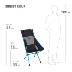 HELINOX Sunset Chair Black with Cyan Blue Frame