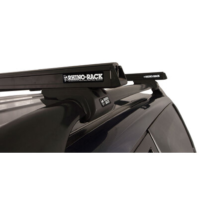 Rhino Rack Heavy Duty Cxb Black 2 Bar Roof Rack For Nissan Pathfinder Ti 4Dr 4Wd With Roof Rails 11/95 To 11/01