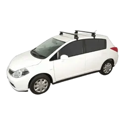 Rhino Rack Vortex 2500 Black 2 Bar Roof Rack For Nissan Tiida 4Dr Sedan 02/06 On