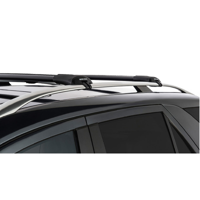 Rhino Rack Vortex Stealthbar Black 2 Bar Roof Rack For Mercedes Benz M Class W164 4Dr Suv With Roof Rails 09/05 To 03/12