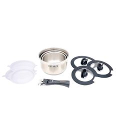 Outback Explorer Smart Storage Stainless Steel Pots & 28cm Fry Pan Set