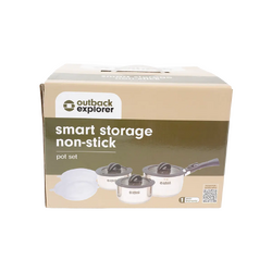 Outback Explorer Smart Storage Non-Stick Pots Set w/ Storage Lids