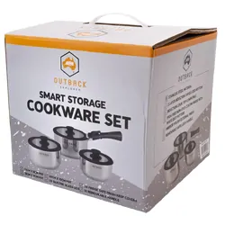 Outback Explorer Smart Storage Non-Stick Pots Set w/ Storage Lids