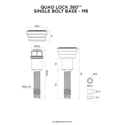 Quad Lock Base - Single Bolt - M8