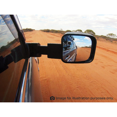 Towing Mirrors To Suit Tm1202 Mitsubishi Pajero Sport (Black, Electric, Indicators, Blind Spot Monitoring) 2015-Current