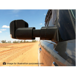 MSA Towing Mirrors (Black, Electric, Heated, Indicators, Blind Spot Monitoring, Powerfold) To Suit Mazda BT50 09/2020 - Current