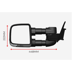 Clearview Towing Mirrors [Compact, Heat, Power-Fold, BSM, Indicators, Electric, Black] for Isuzu D-Max 2021 (MY21) - on