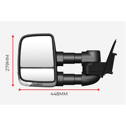 Clearview Towing Mirrors [Next Gen, Power-Fold, OAT Sensor, Indicators - Cat 6, Electric, Raw] for Volkswagen Amarok NF Core Dec 2022 (MY23) - on