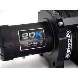 Carbon Scout Pro - 20000lb Extreme Duty Truck Winch with Mega Pro Winch Hook - Black